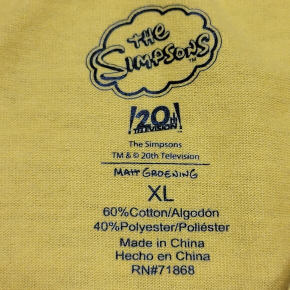 The Simpsons Yellow Unisex Tee Basketball "Bart" - Size XL* - Picture 4 of 4